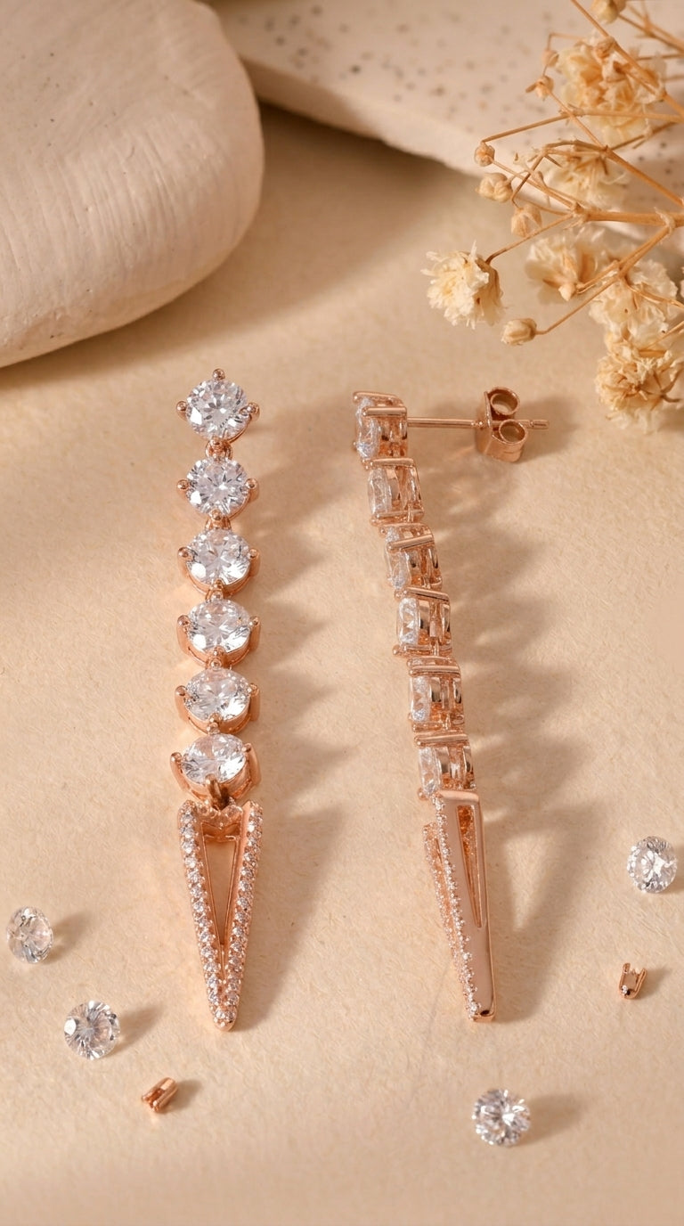 Celeste Drop Sterling Silver Earrings