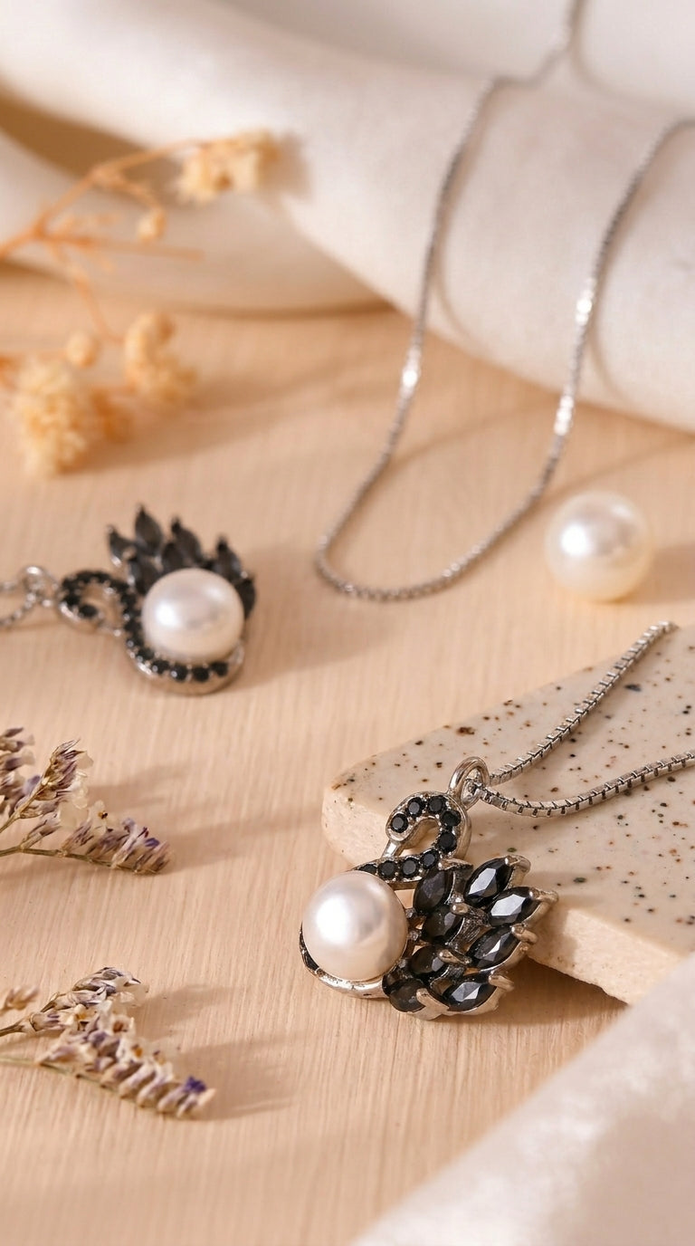 Elegant Swan Pendant Necklace