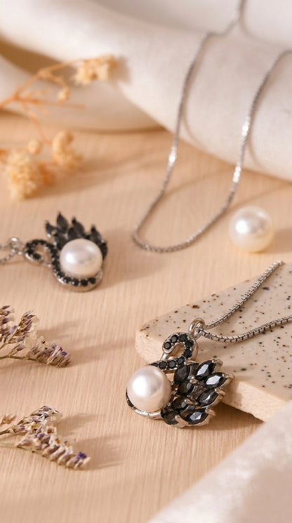 Elegant Swan Pendant Necklace