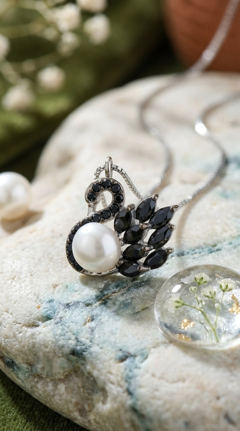 Elegant Swan Pendant Necklace