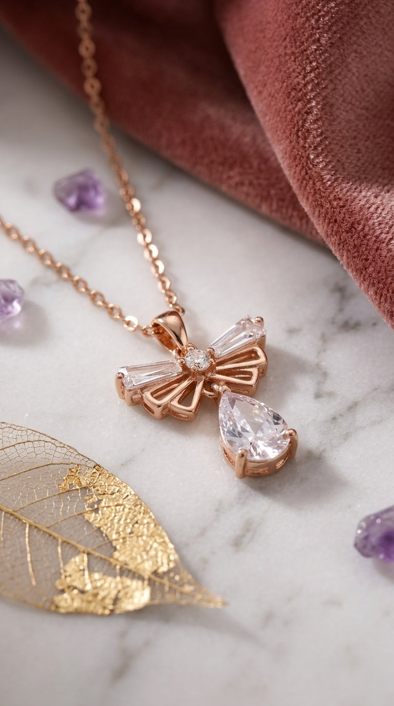Celestial Bow Sterling Silver Pendant Necklace