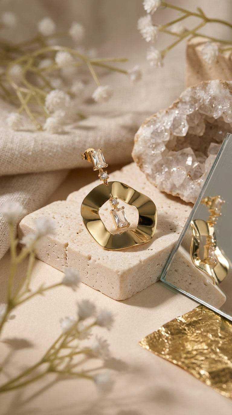 Contemporary Geometric Drop Earrings