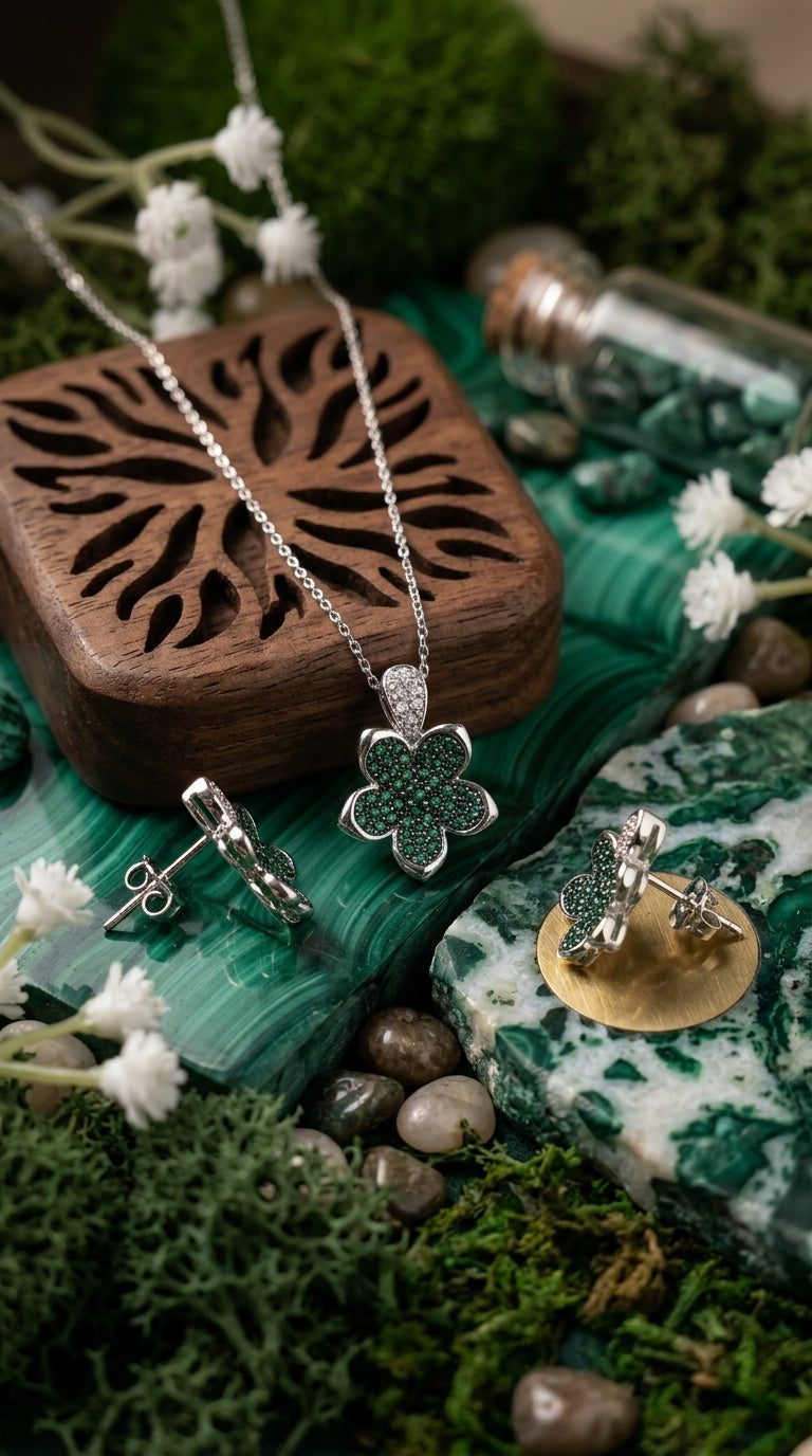 Emerald Bloom Jewellery Set