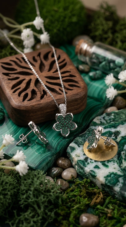 Emerald Bloom Jewellery Set