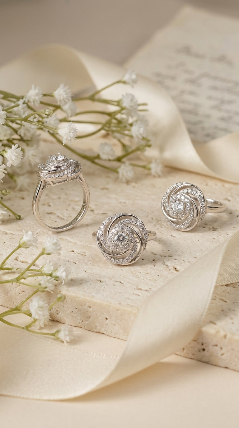 Celestial Swirl Statement Ring