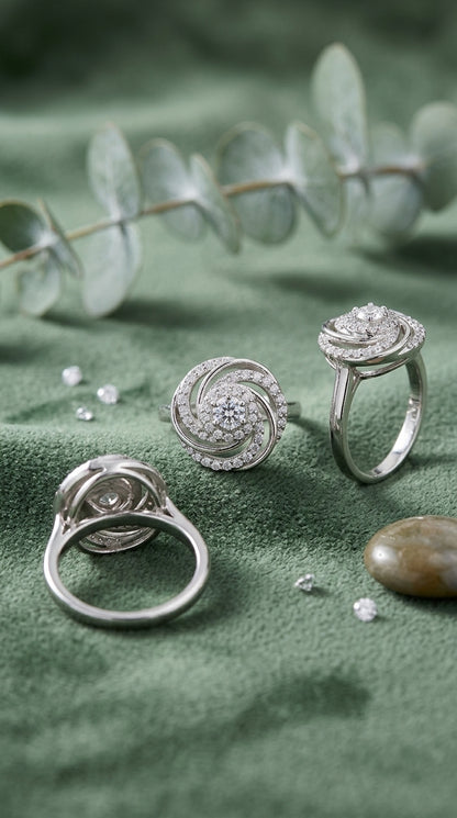Celestial Swirl Statement Ring