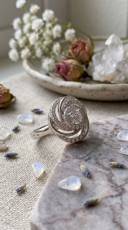 Celestial Swirl Statement Ring