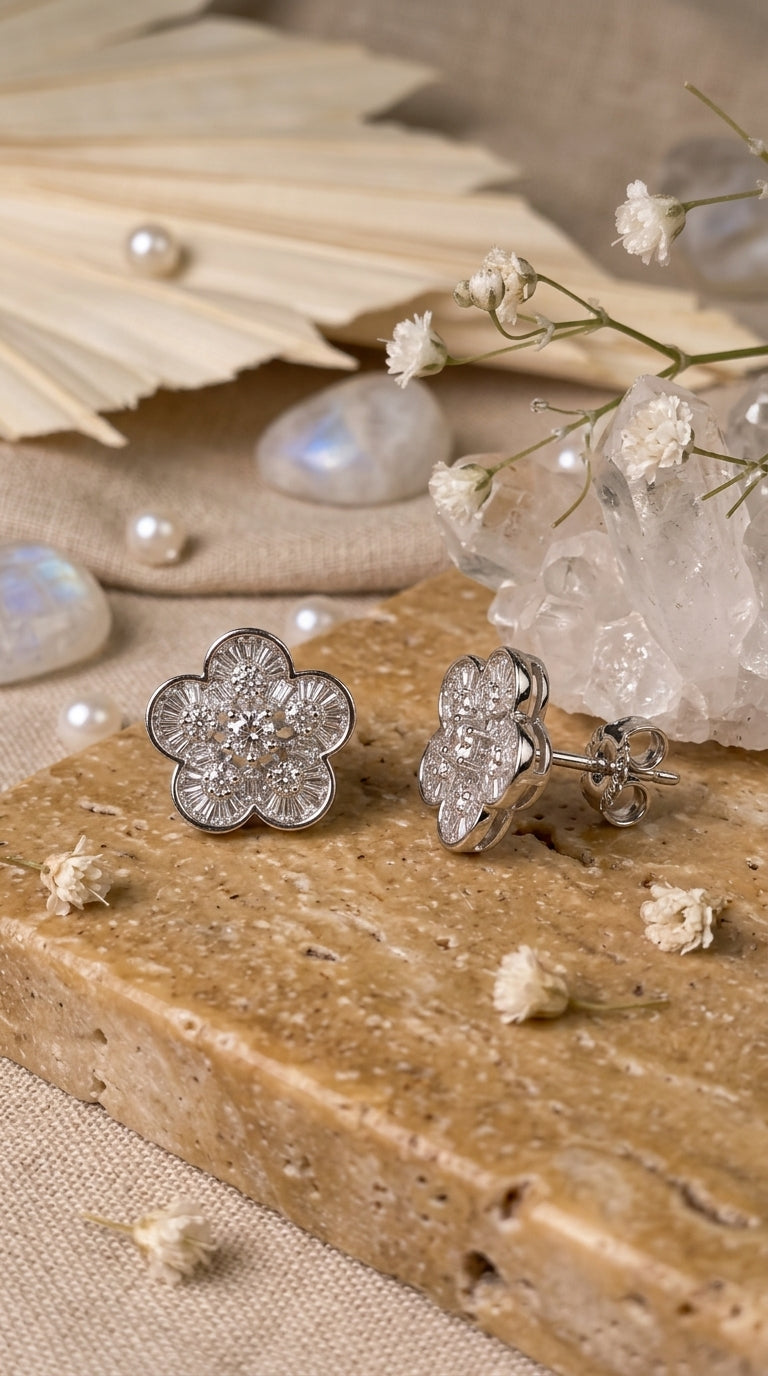 Floral Radiance Stud Earrings