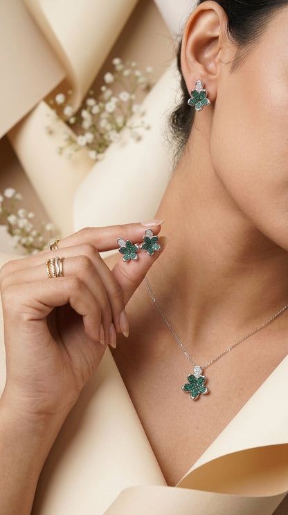 Emerald Bloom Jewellery Set