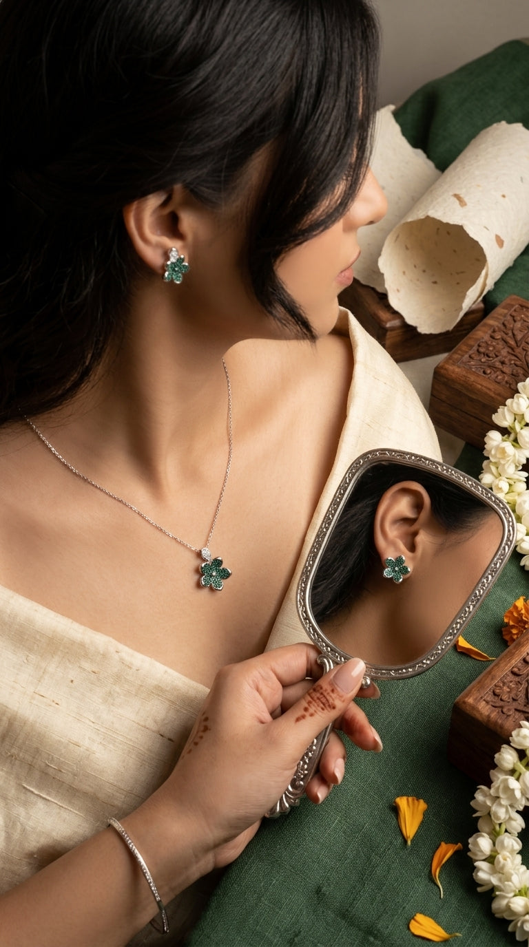 Emerald Bloom Jewellery Set