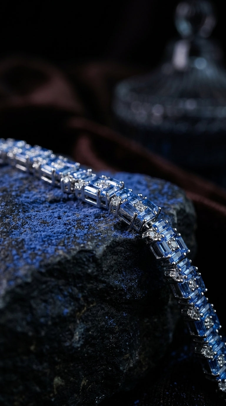 Azure Spark Tennis Bracelet