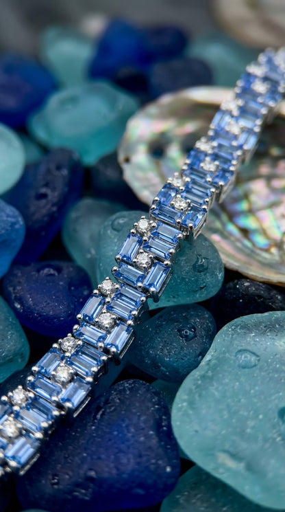 Azure Spark Tennis Bracelet