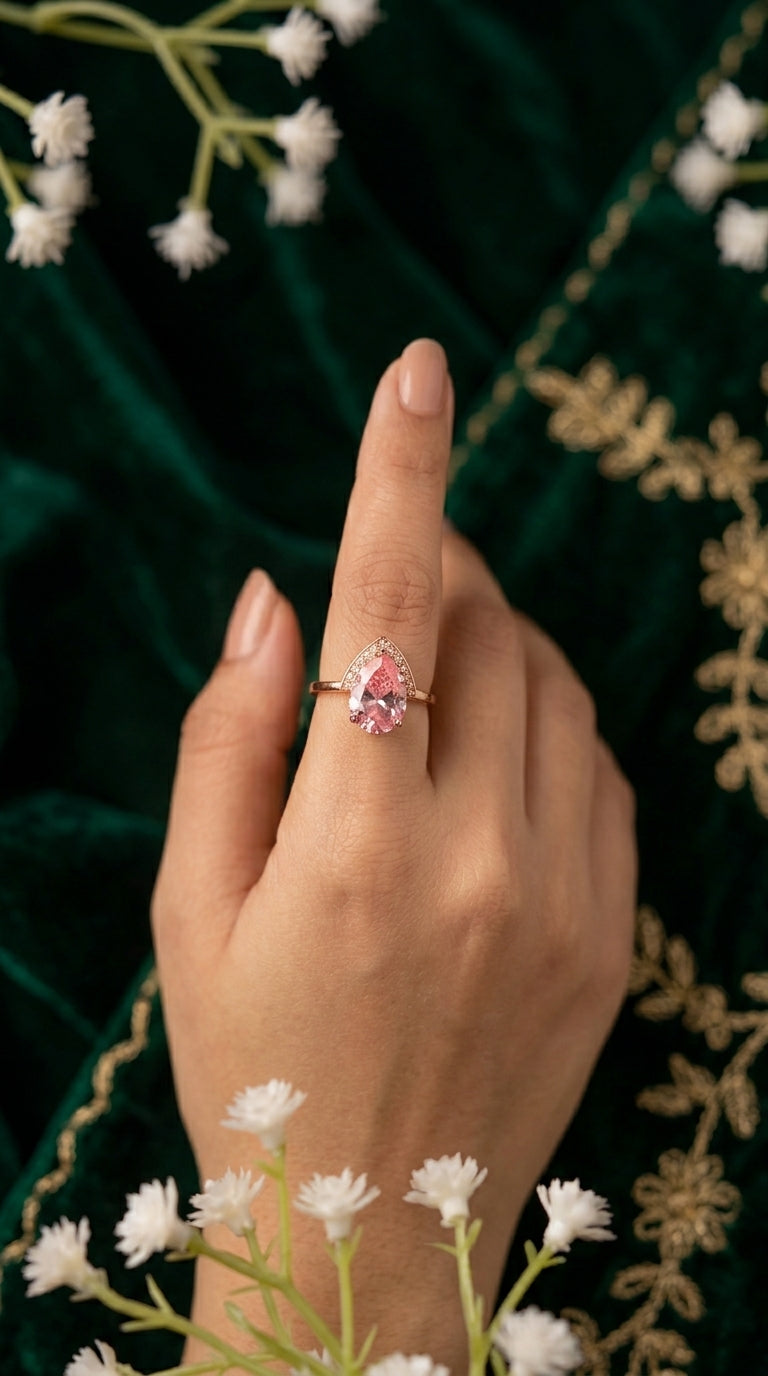 Blush Elegance Statement Ring