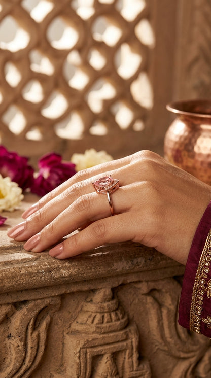 Blush Elegance Statement Ring