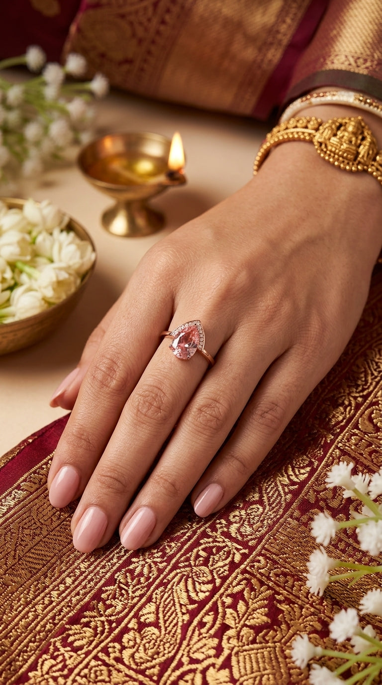Blush Elegance Statement Ring
