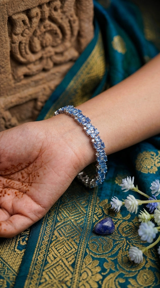 Azure Spark Tennis Bracelet