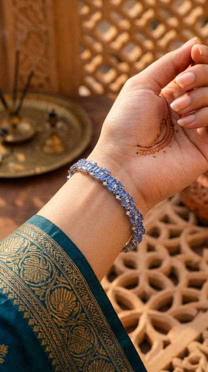 Azure Spark Tennis Bracelet