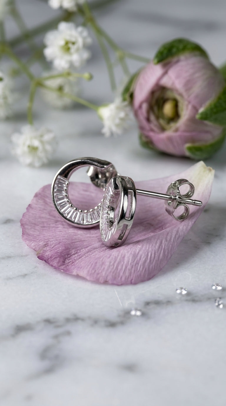 Radiant Halo Hoop Earrings