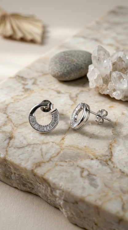 Radiant Halo Hoop Earrings