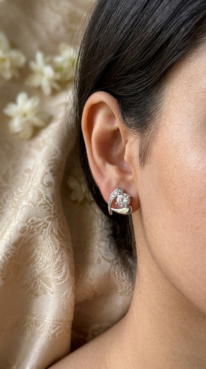 Celestial Spark Heart Stud Earrings
