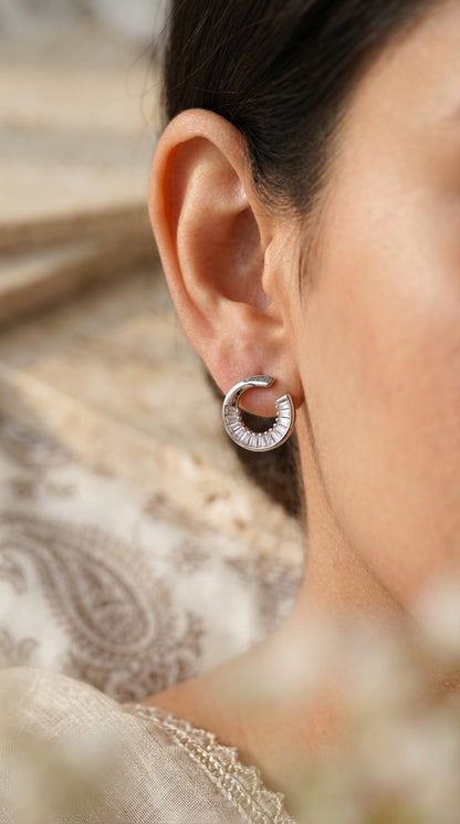 Radiant Halo Hoop Earrings