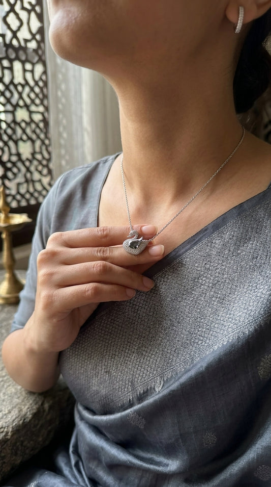 Midnight Swan Pendant Necklace
