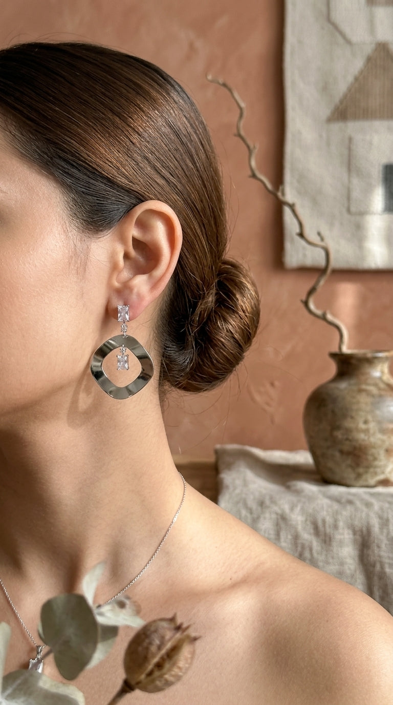 Modern Geometric Drop Earrings