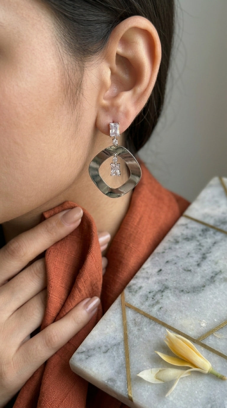 Modern Geometric Drop Earrings