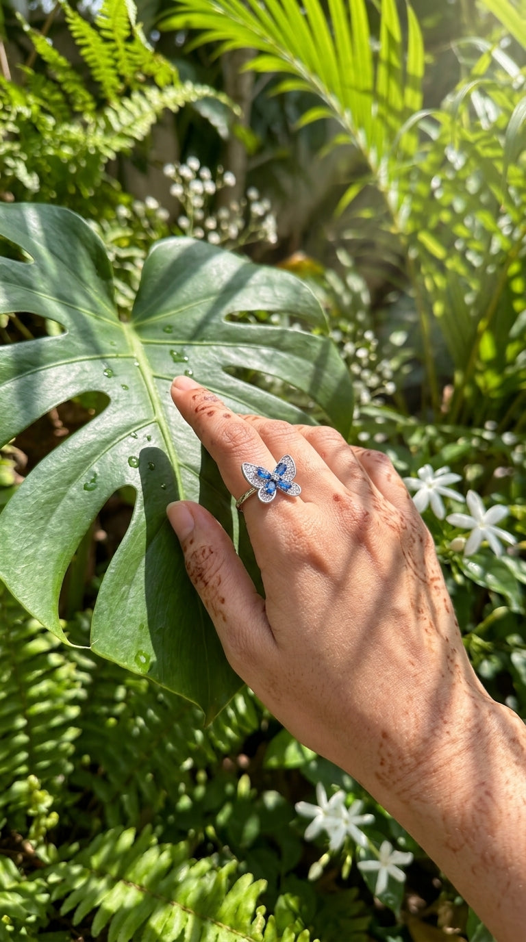 Sapphire Butterfly Ring