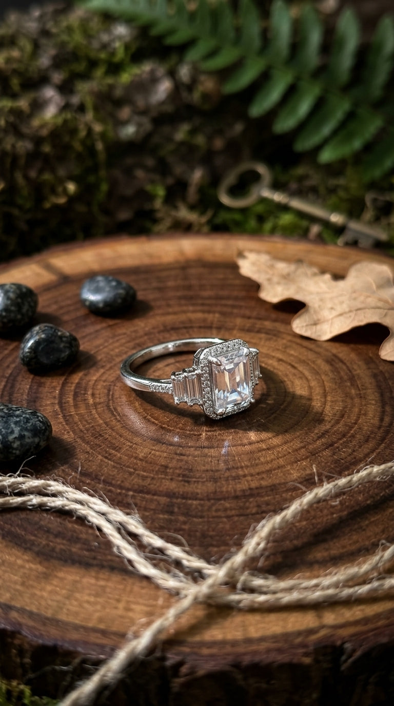 Emerald Halo Statement Ring