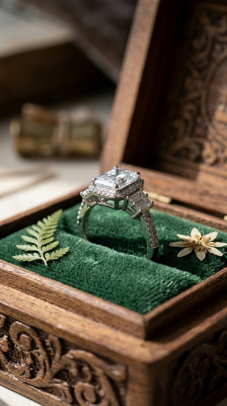 Emerald Halo Statement Ring