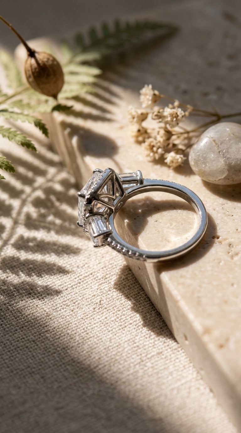 Emerald Halo Statement Ring