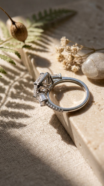 Emerald Halo Statement Ring