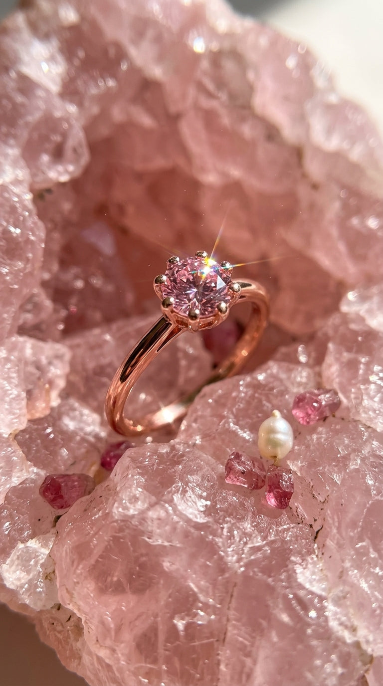 Blush Solitaire Ring