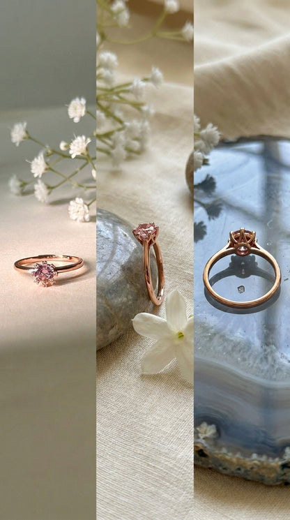 Blush Solitaire Ring