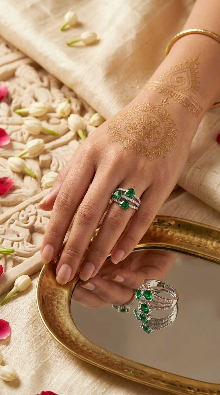 Emerald Trio Statement Ring