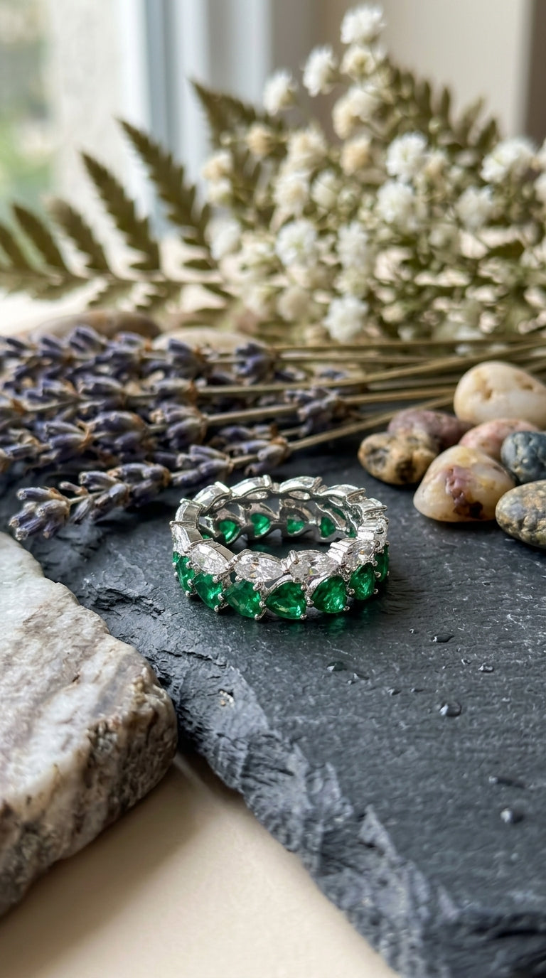 Emerald Vine Eternity Ring