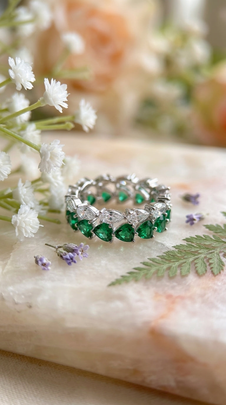 Emerald Vine Eternity Ring