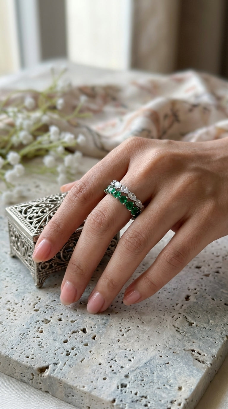 Emerald Vine Eternity Ring
