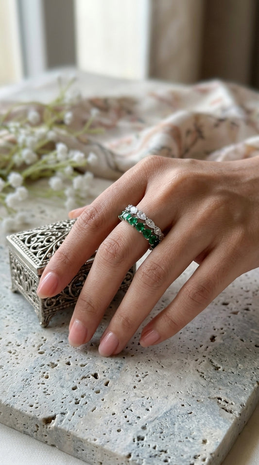 Emerald Vine Eternity Ring