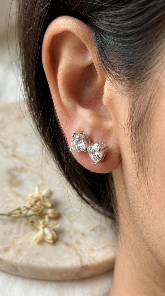 Crystal Bow Stud Earrings