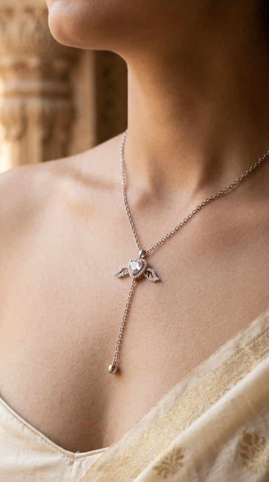 Celestial Heart Drop Pendant Necklace