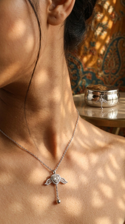 Celestial Heart Drop Pendant Necklace