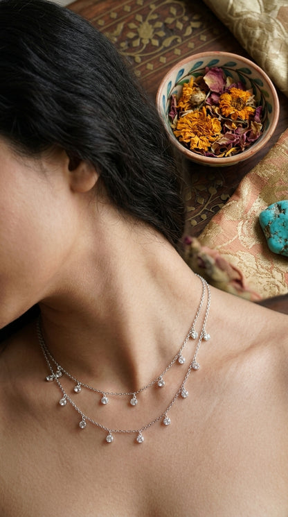 Moonlit Cascade Sterling Silver Necklace