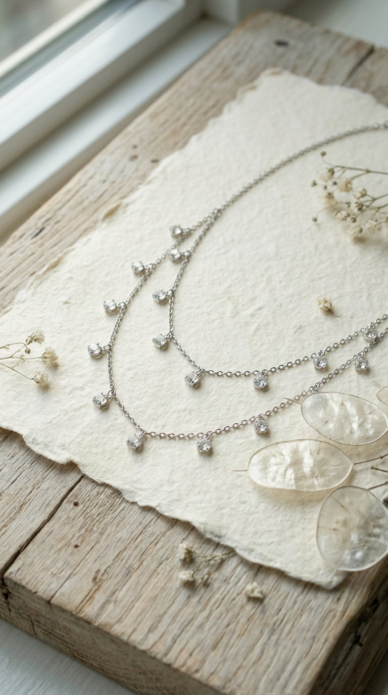 Moonlit Cascade Sterling Silver Necklace