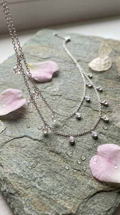 Moonlit Cascade Sterling Silver Necklace