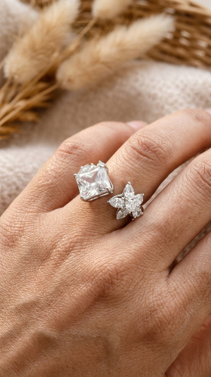 Celestial Bloom Adjustable Statement Ring
