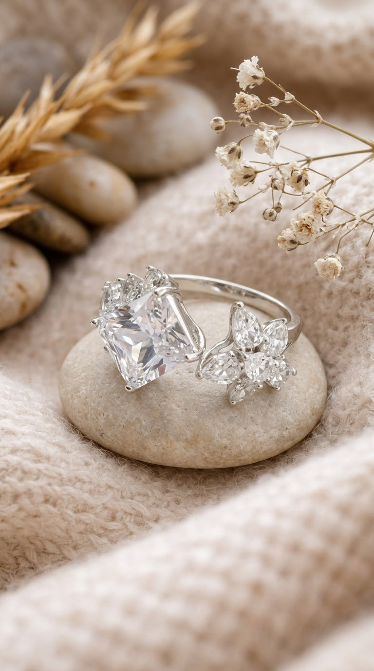 Celestial Bloom Adjustable Statement Ring
