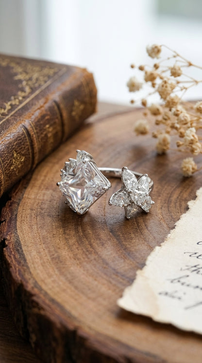 Celestial Bloom Adjustable Statement Ring