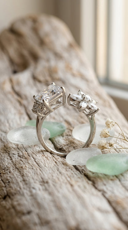 Celestial Bloom Adjustable Statement Ring